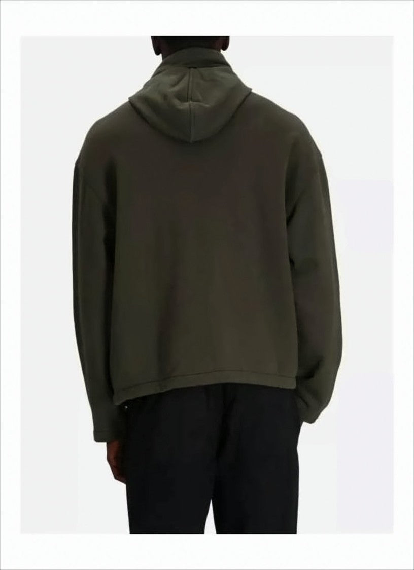 Cropped Boxy Jacket With Hood And Flap Pockets