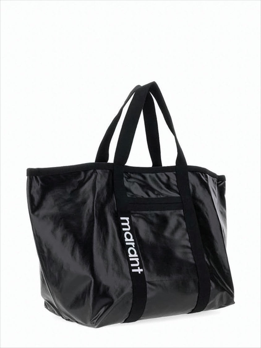Black Tote Bag with Spacious Trapezoidal Design