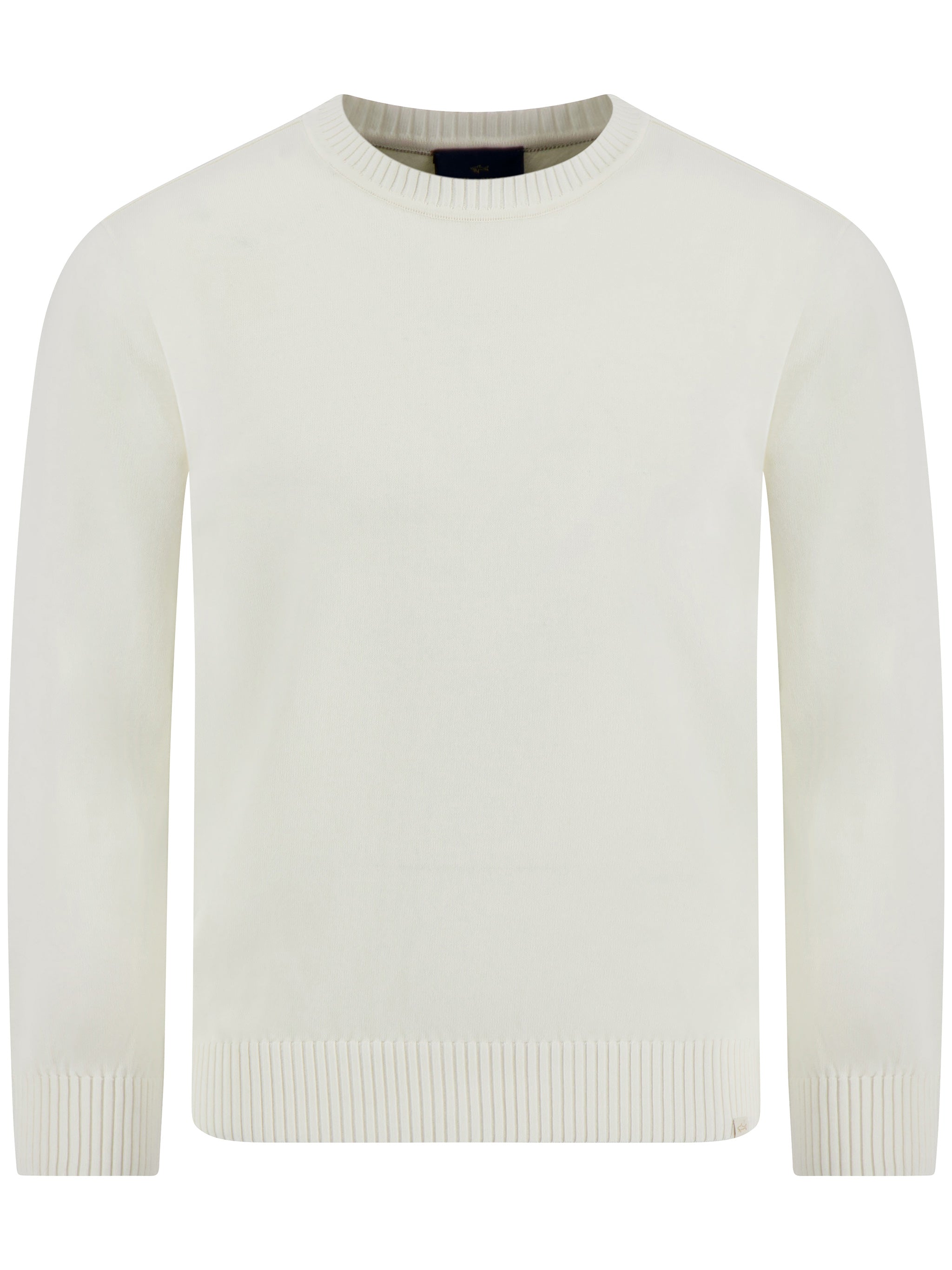 White Minimalist Classic Cotton Sweater