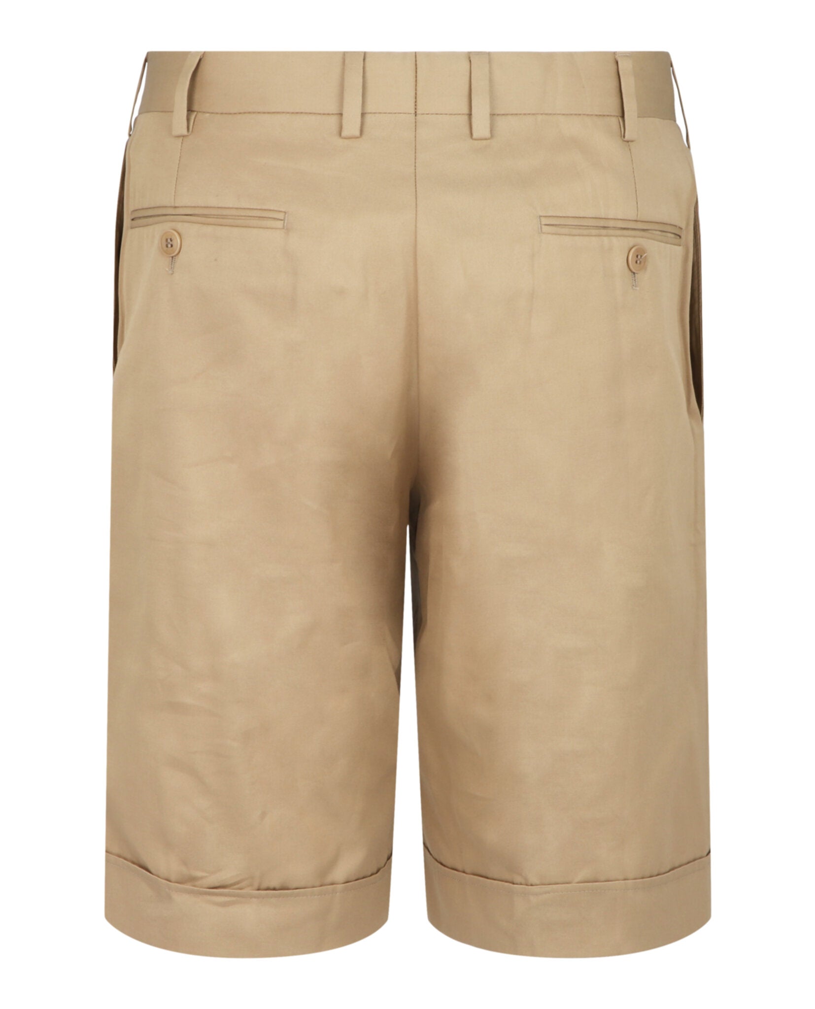 Mid-Rise Cotton Bermuda Shorts