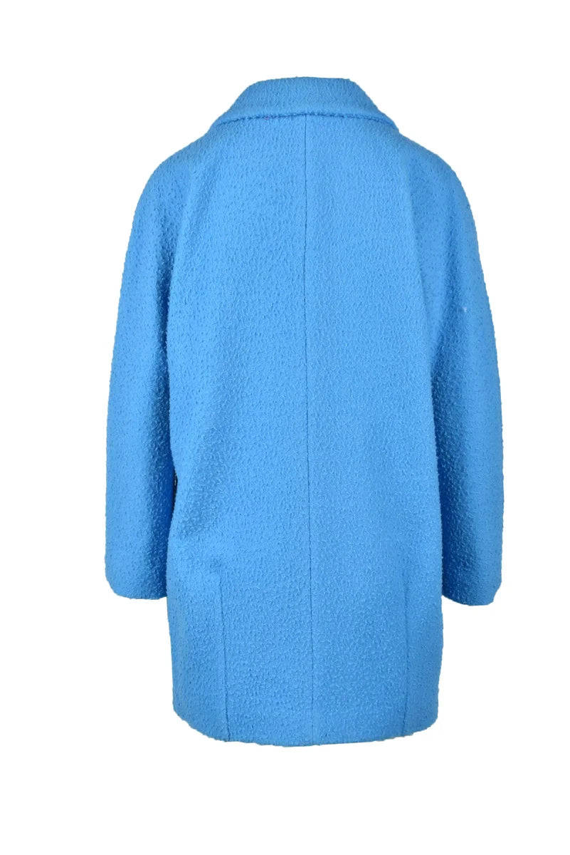 Wool Mohair Polyamide Coat - Turquoise