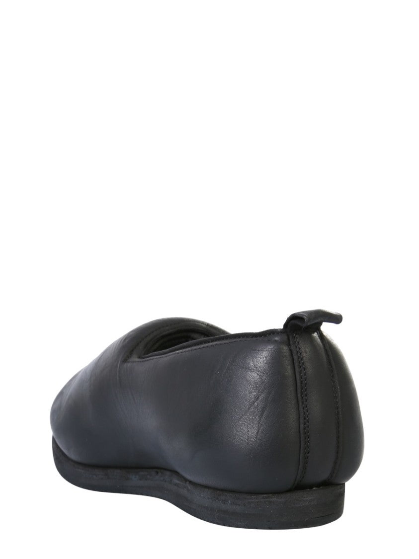 Black Leather Slipper Sneakers