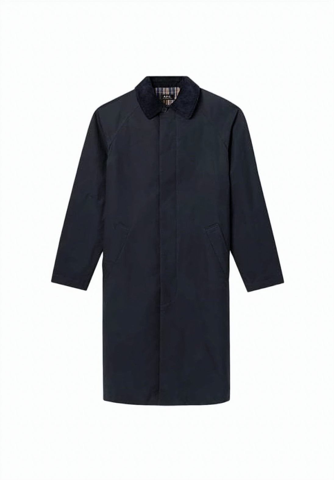 Mid-Length Black Cotton A.P.C. Coat