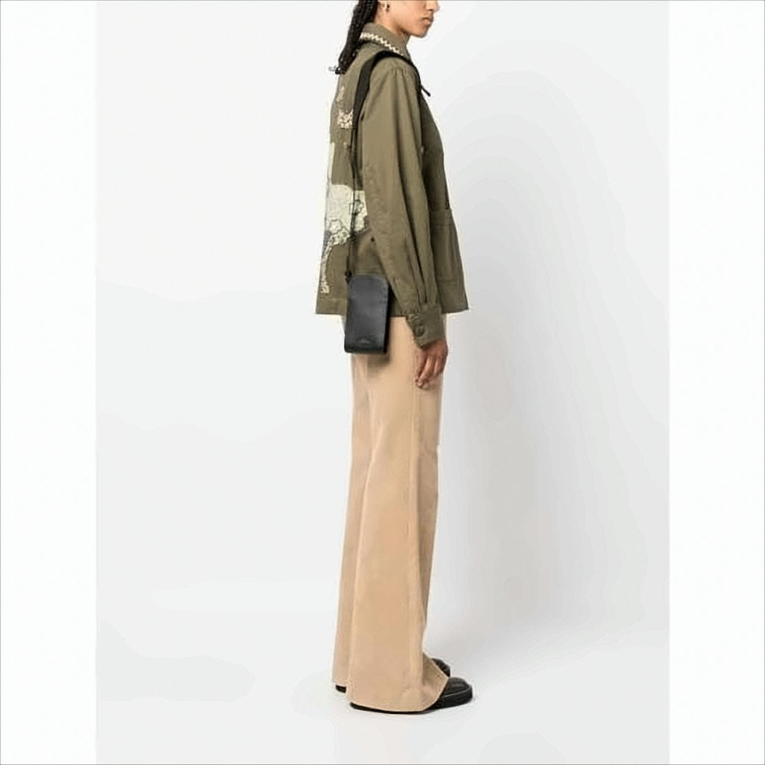 Rectangular Cowhide Leather Crossbody Bag
