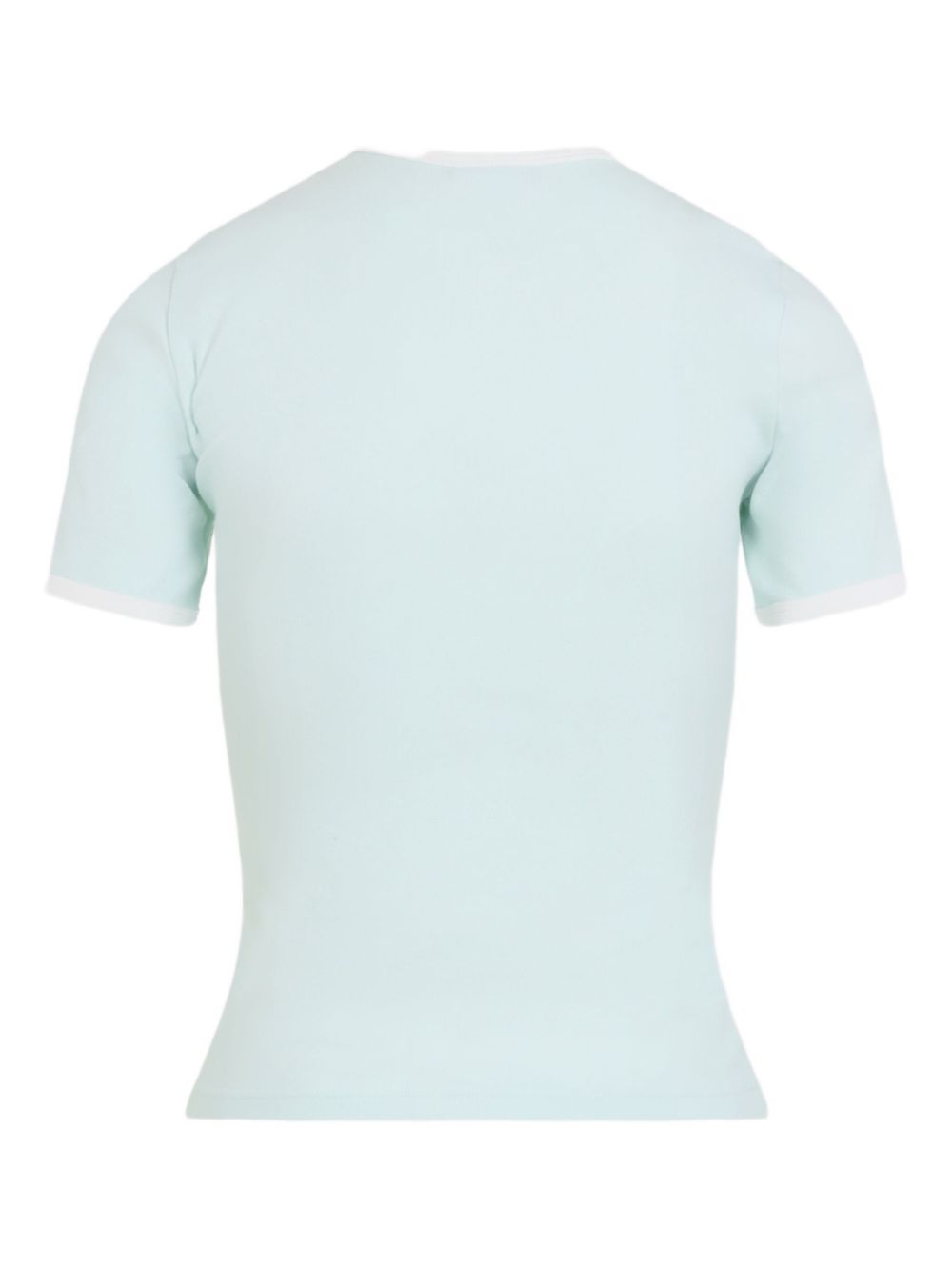 Fitted Short-Sleeve Top with Contrasting Trim
