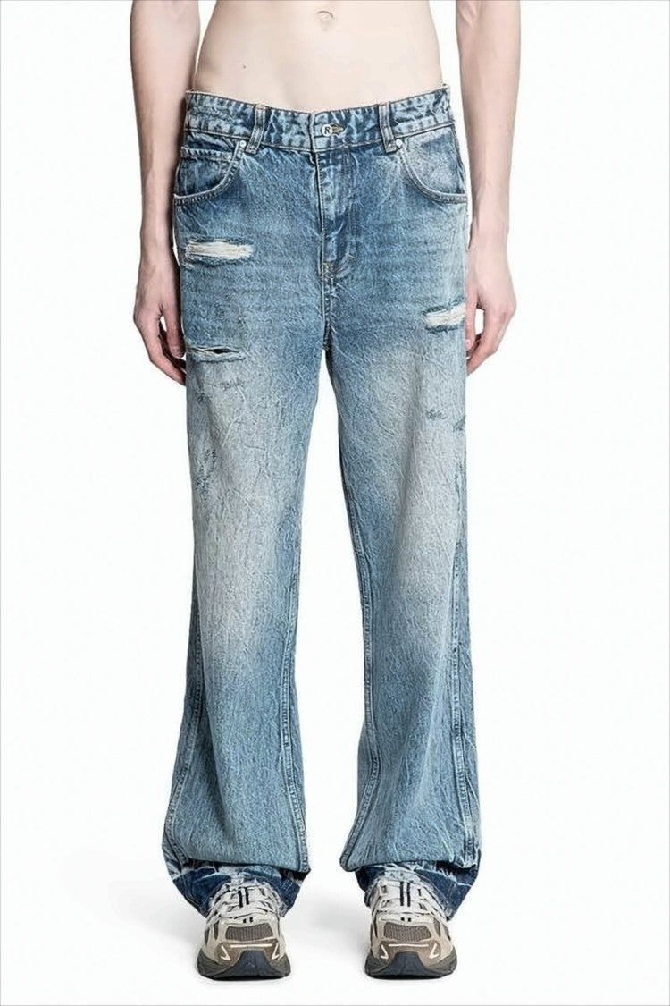Relaxed Wide-Leg Denim Pants