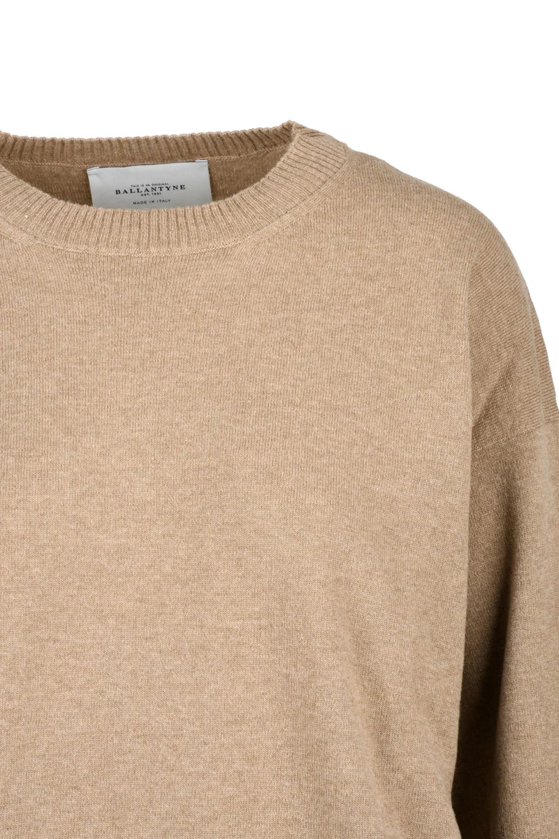Crew Neck Sweater - Beige