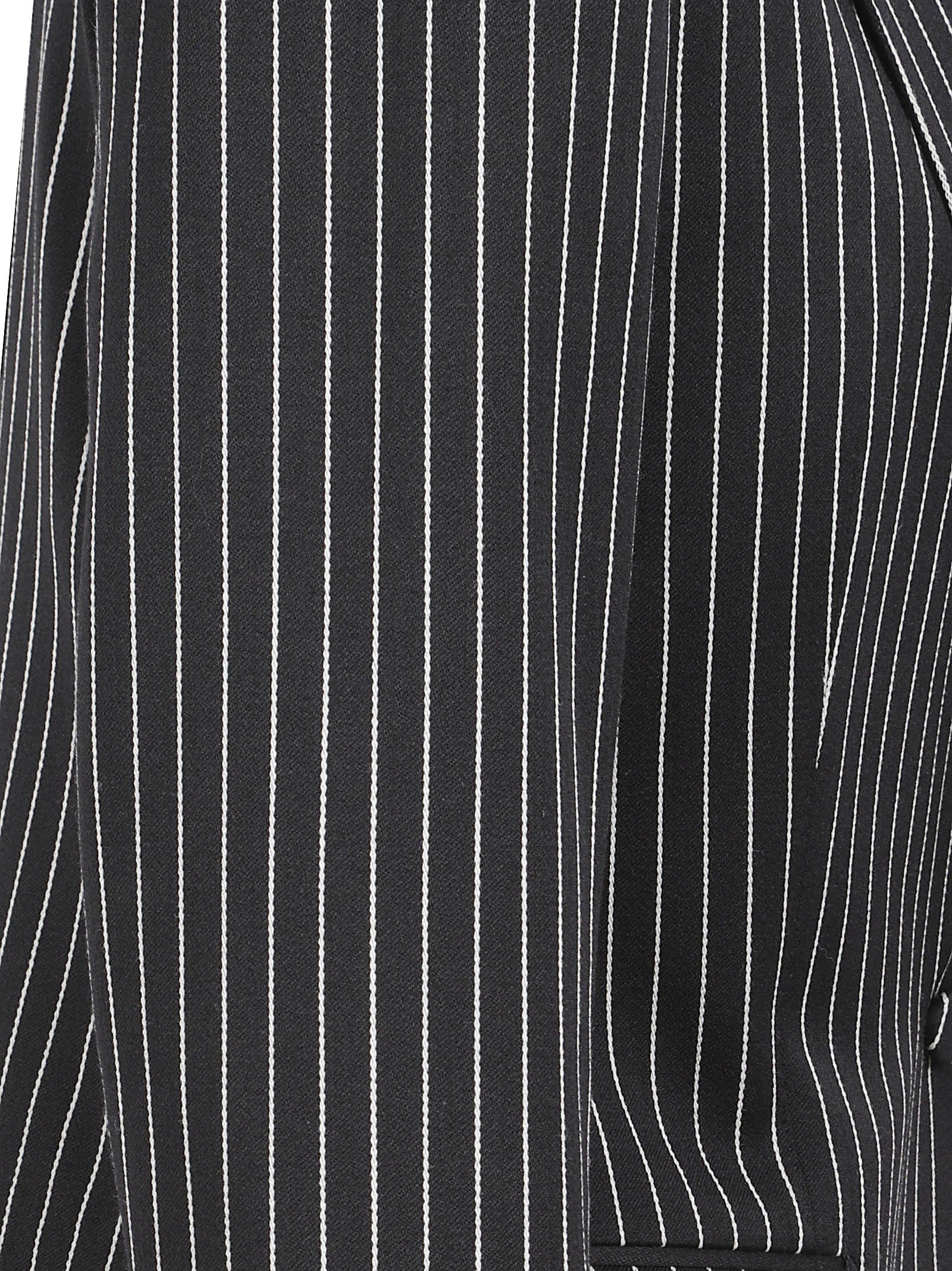 Tailored Black Pinstripe Jacket with Notched Lapel