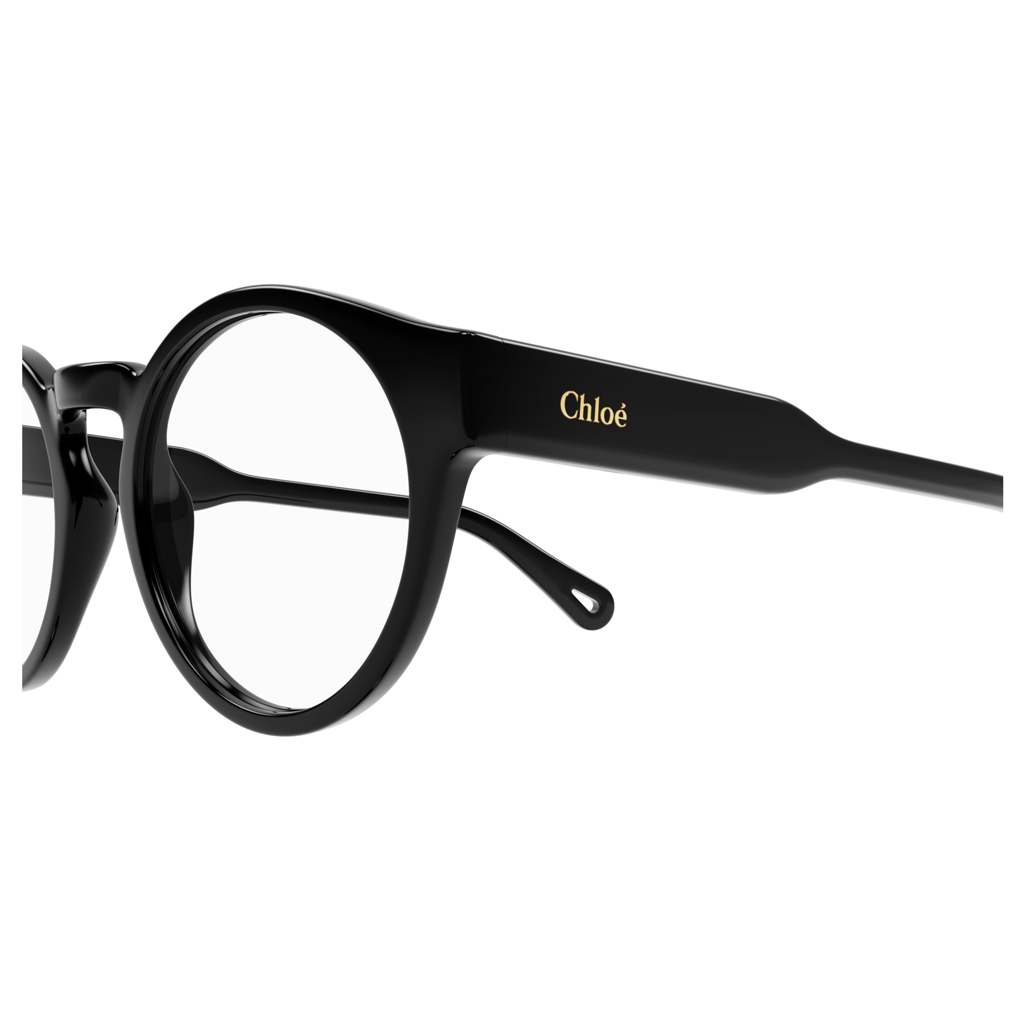 Ch0159o Round Frame Eyeglasses in Glossy Black