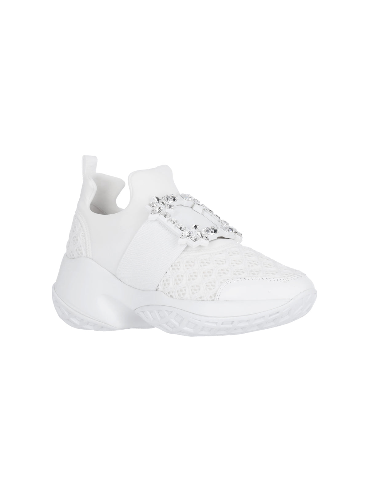 "Viv' Run" Sneakers, In White Technical Fabric