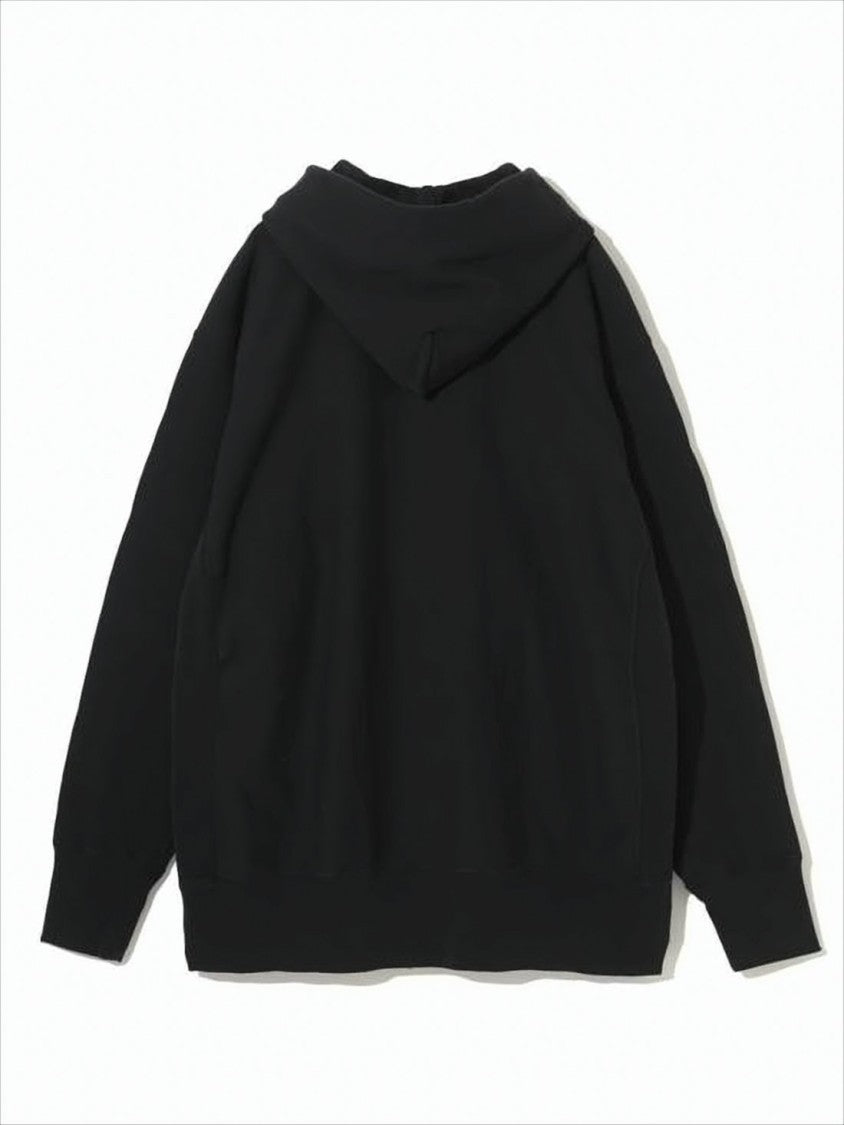 Black Zip-Up Hoodie with Double Zipper