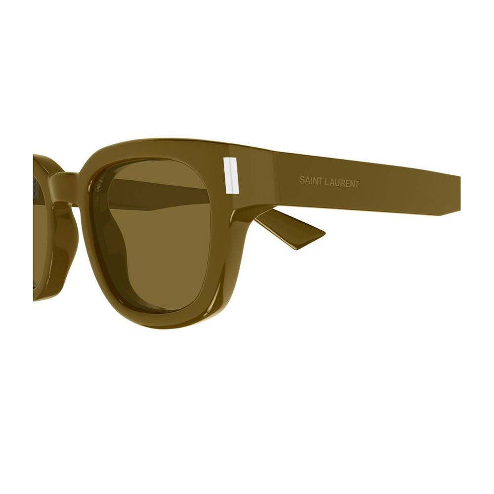 Sl 838 Linea Corner Angle Panthos-Shaped Khaki Brown Acetate Sunglasses