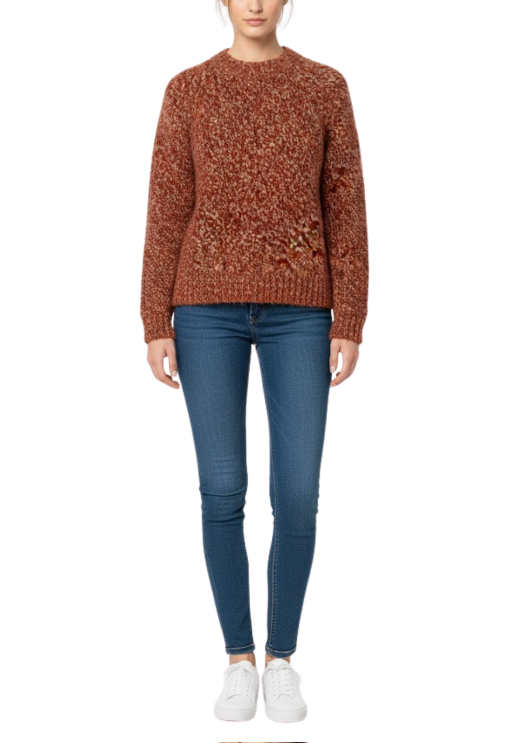 Chunky Knit Merino-Alpaca Crewneck Sweater