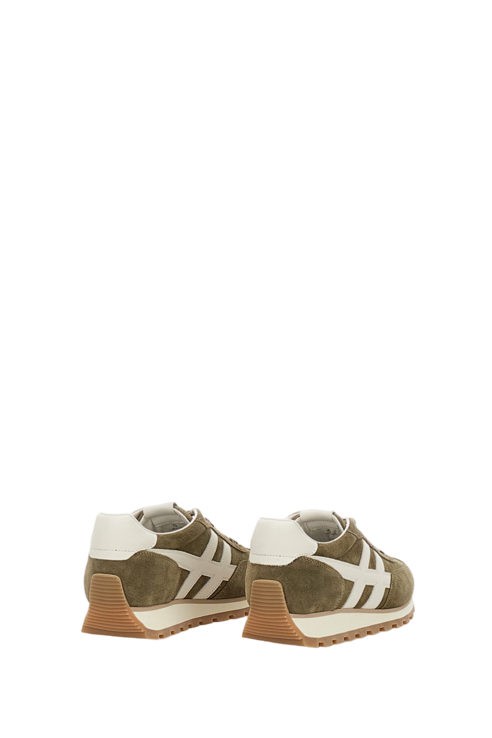 Low-Top Sneakers with Green Finish