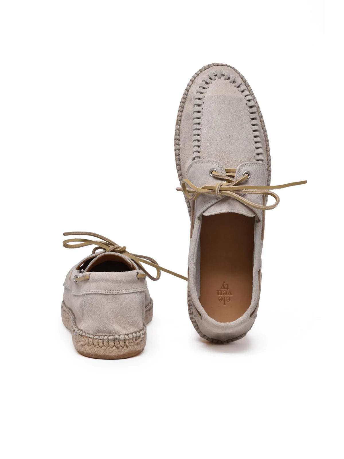 Beige Men Leather Espadrilles