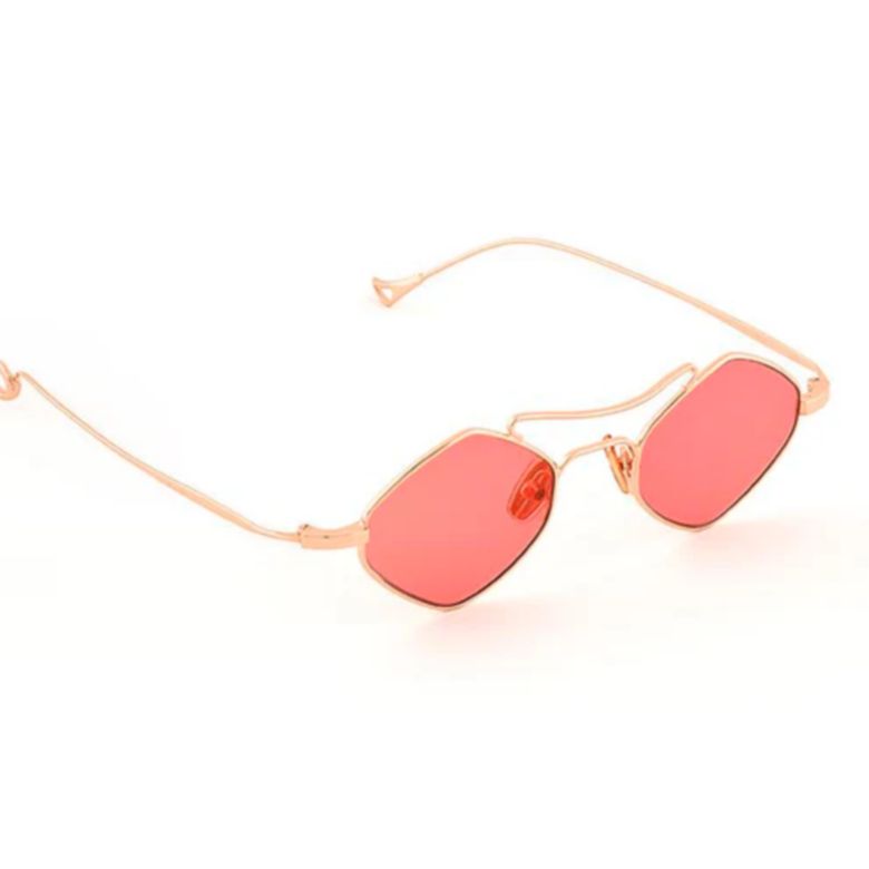 Medici C.9-66 Geometric Frame Sunglasses with Rose Gold Metal Finish