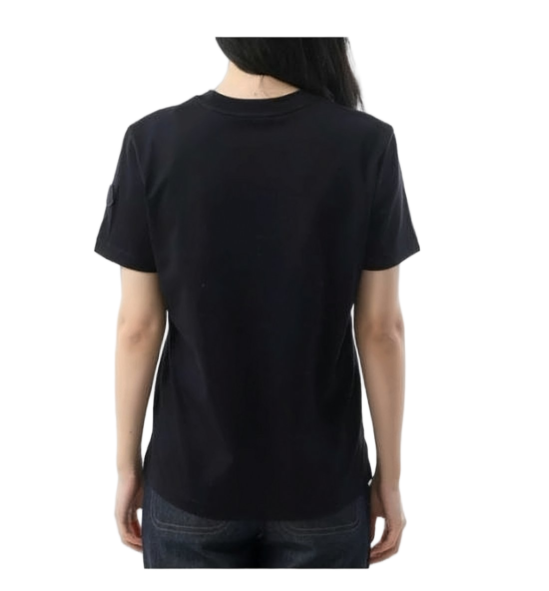 Minimalist Black Short-Sleeve T-Shirt with Buttoned Tabs