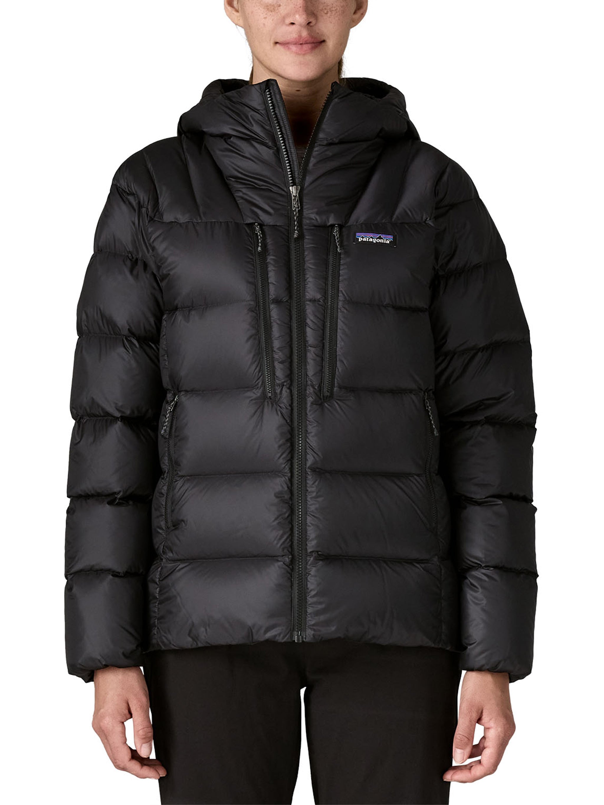 Black Fitz Roy Down Hoody Polyester Jacket