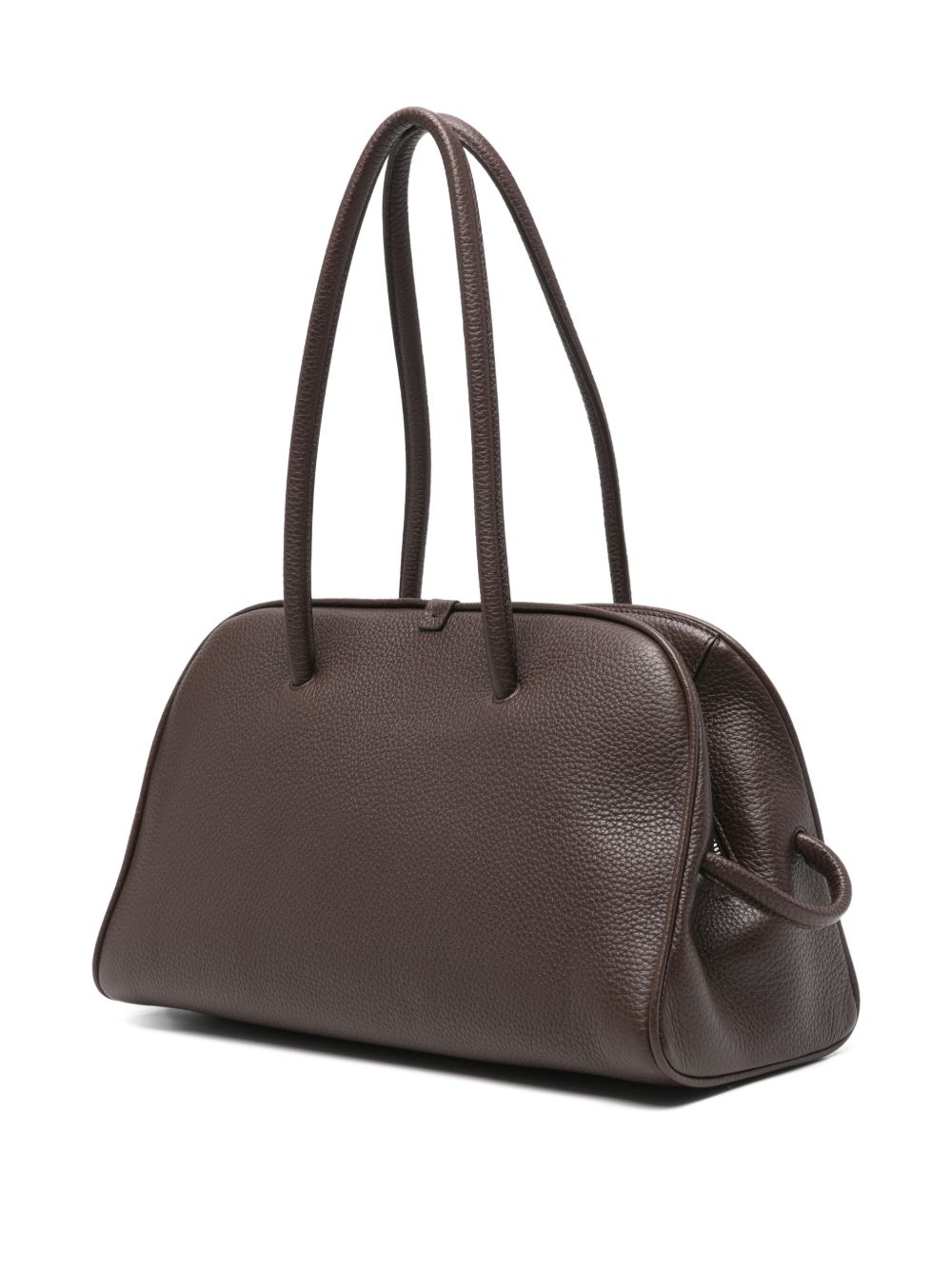 Dark Brown Grained Texture Handbag