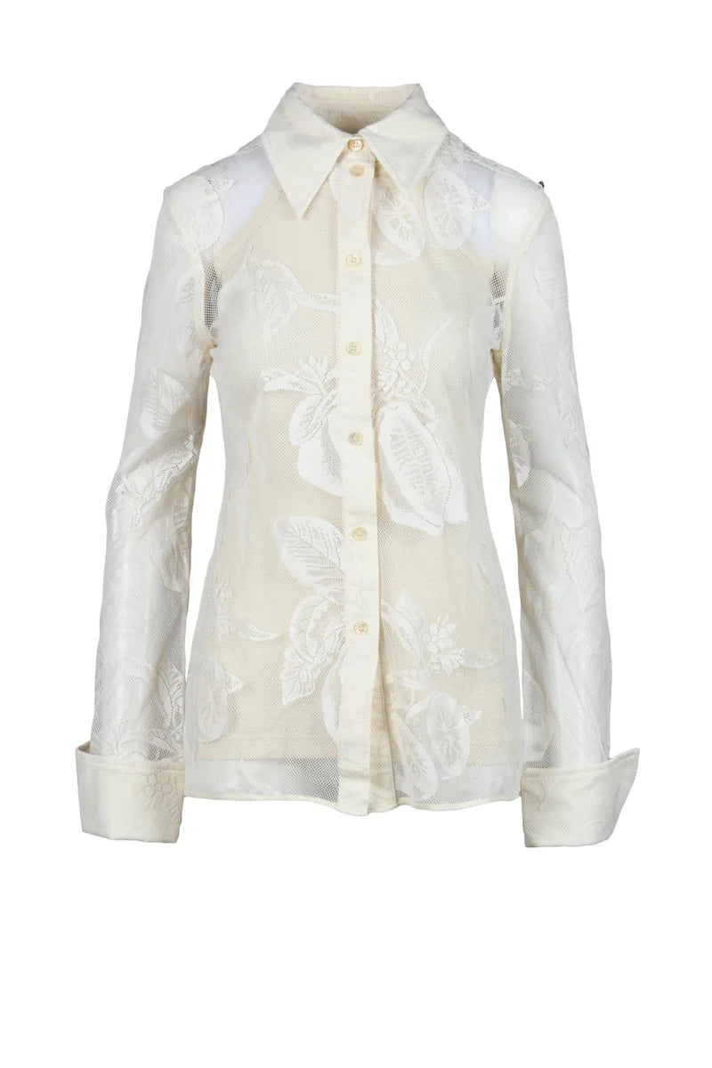 Lace Shirt Cotton/Polyamide - Cream