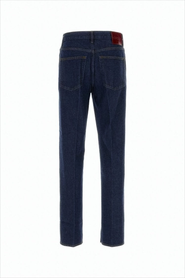 Deep Indigo Wash Straight-Leg Denim Pants