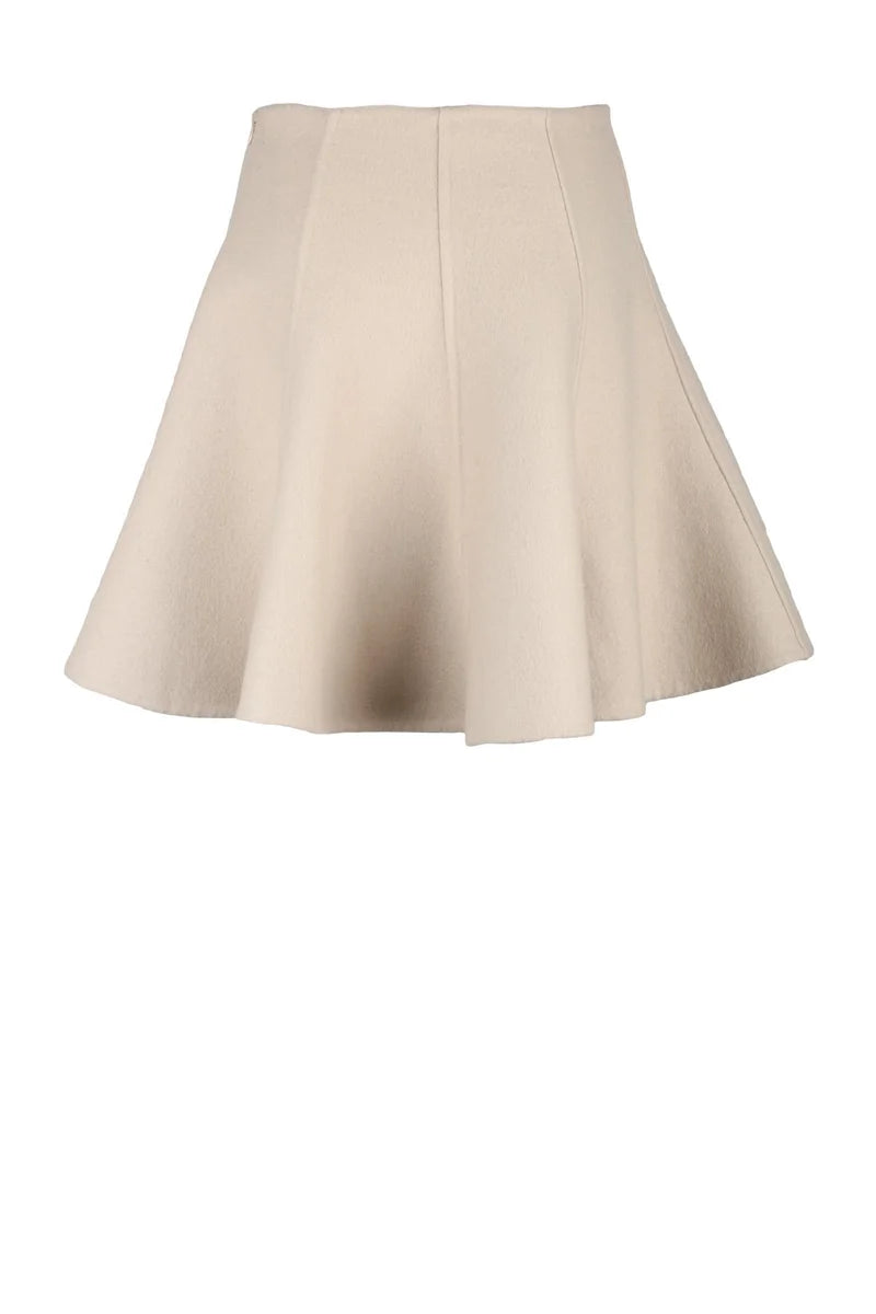 Flared Skirt Virgin Wool - Beige