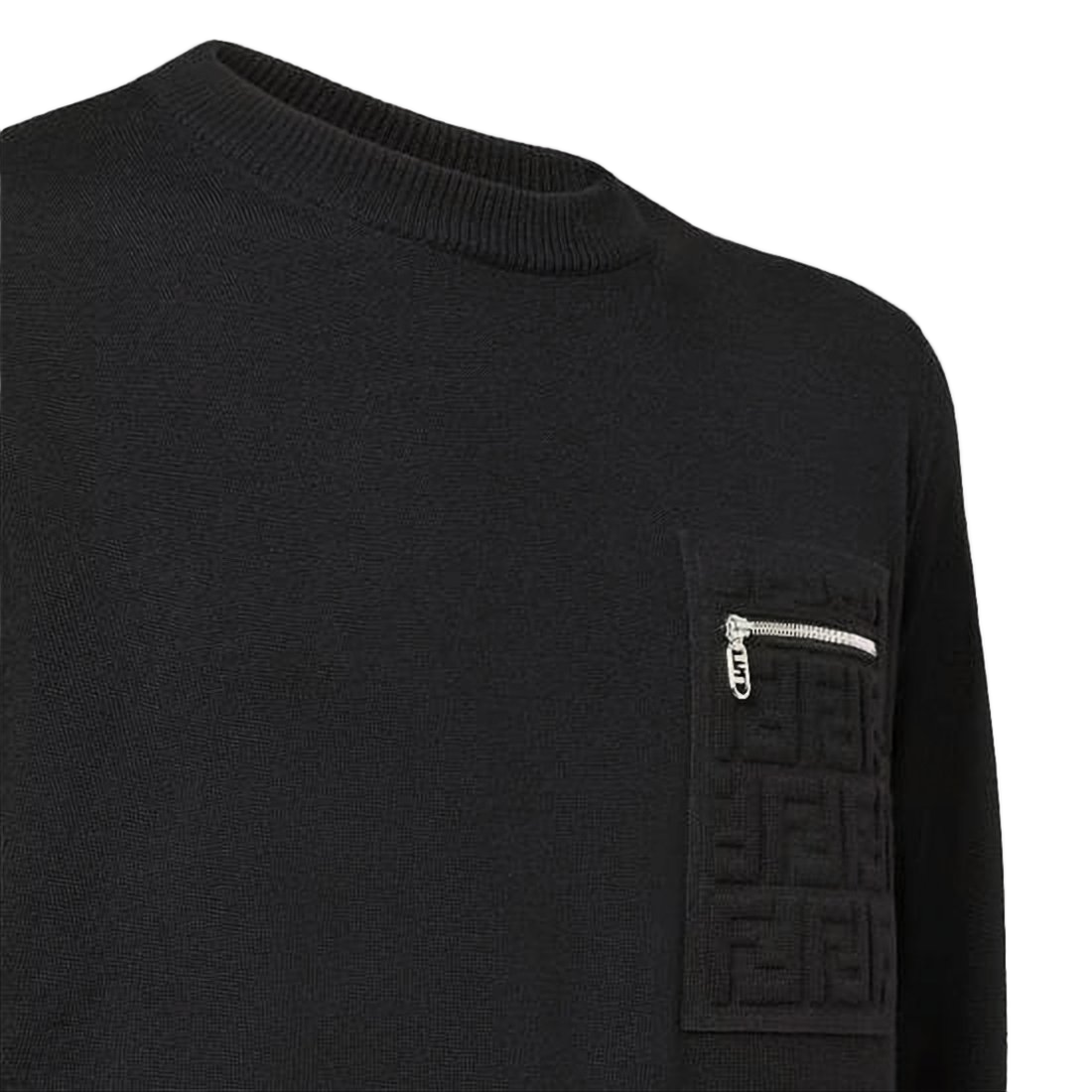 Fendi Czarny Sweter z Mieszanki Wełny