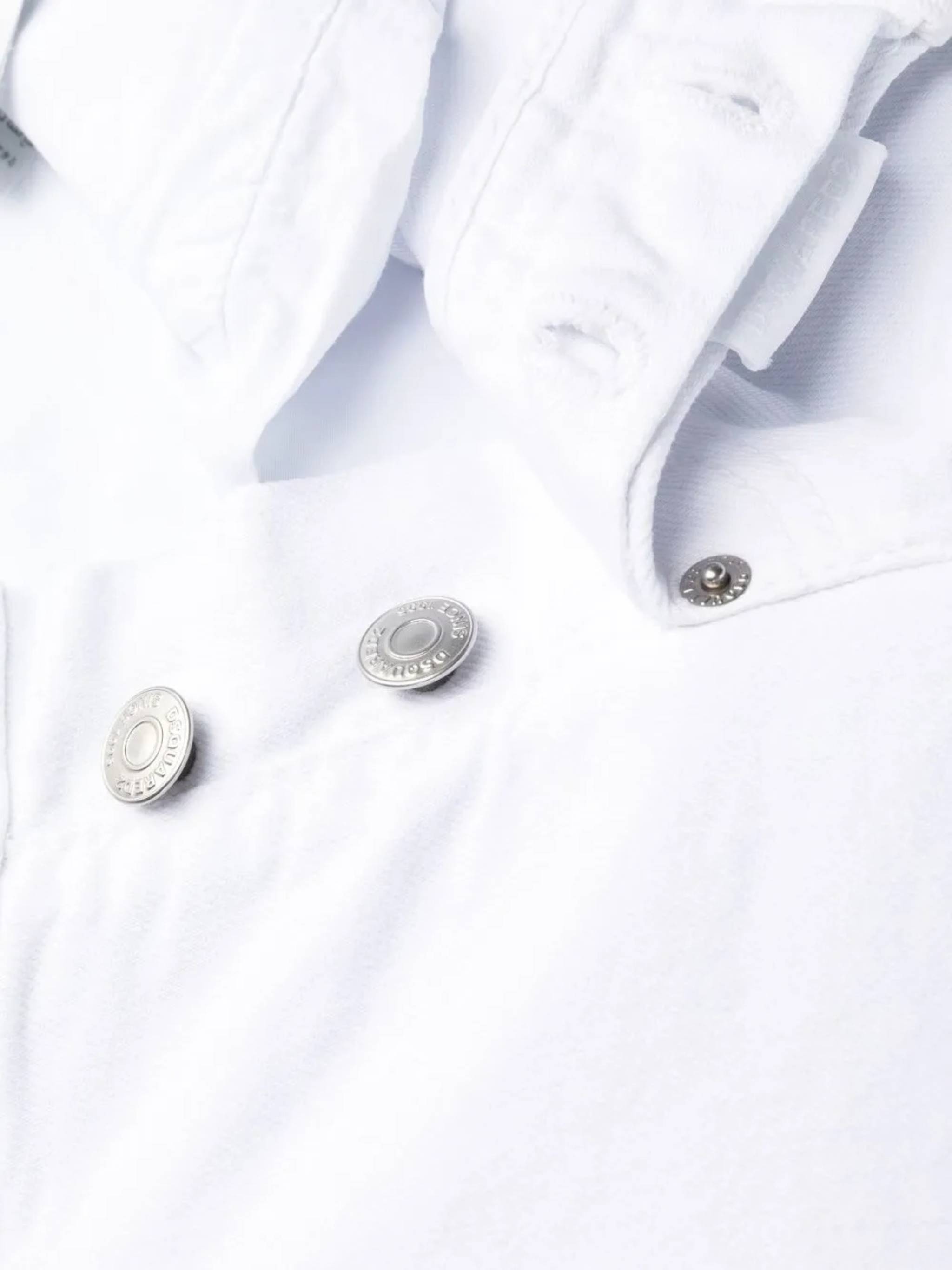 Cropped White Cotton Five-Pocket Pants
