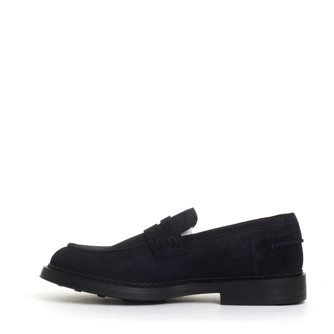 Blue Suede Moccasin With Rubber Sole