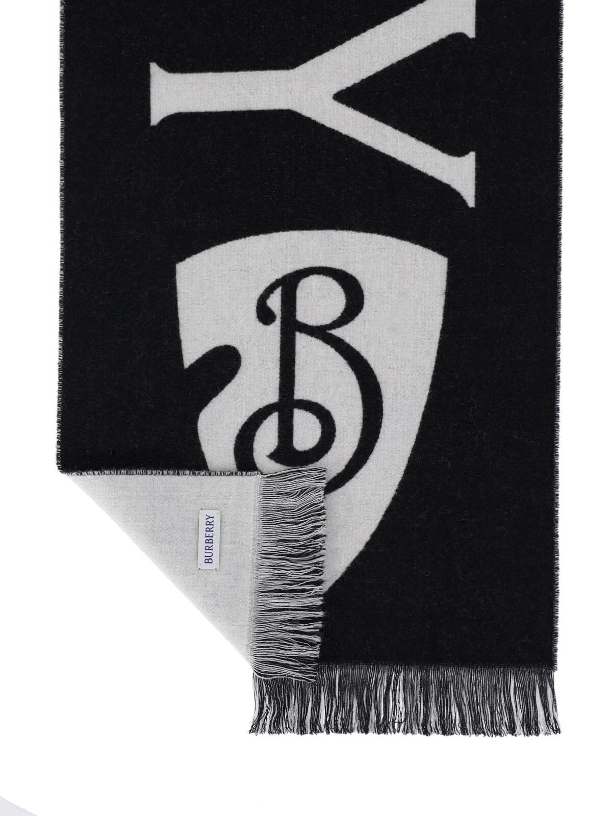 "B Shield" Reversible Scarf – Black/Cream
