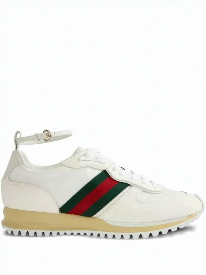 Ankle Strap Detail in White Sneakers