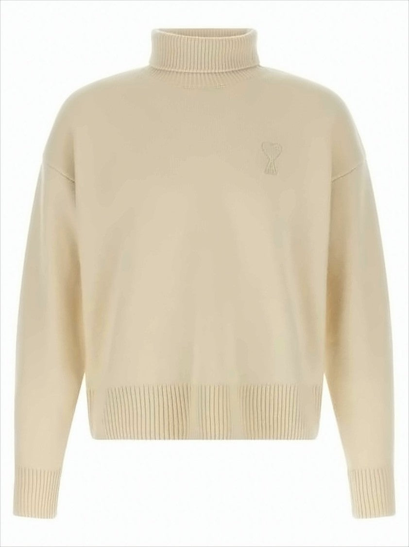Cropped Turtleneck Sweater in Luxe Wool-Cashmere Blend