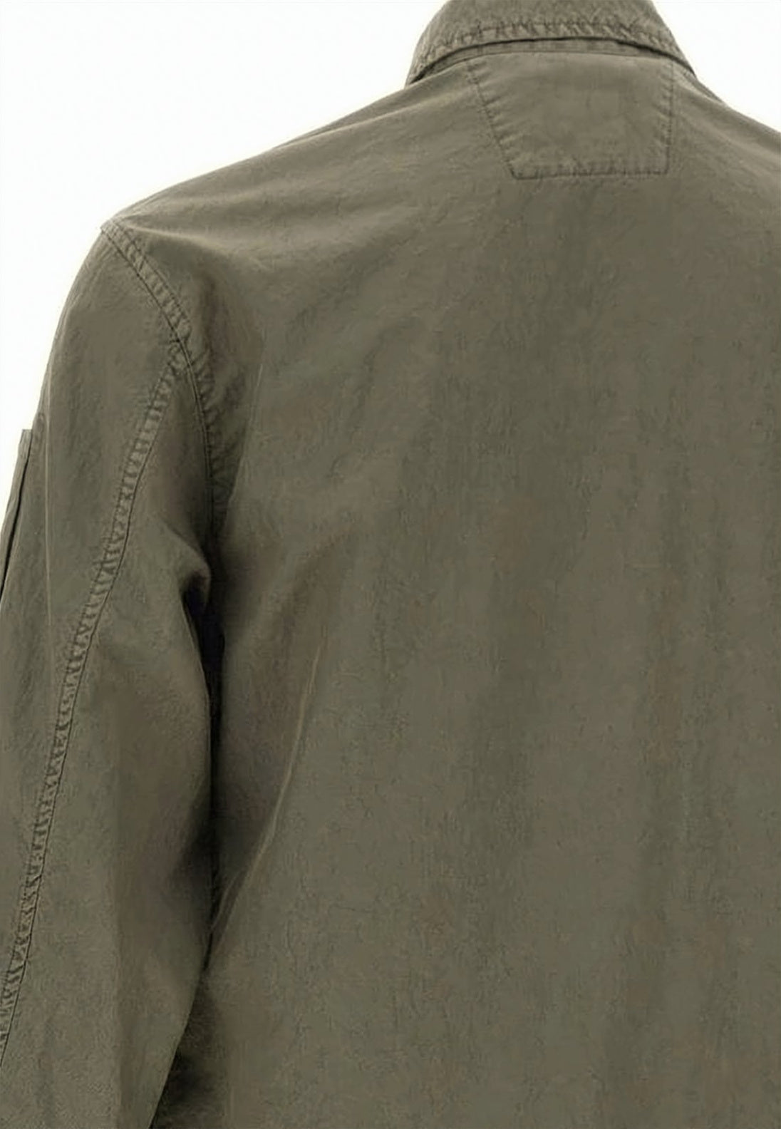 Utilitarian Green Jacket With Classic Collar