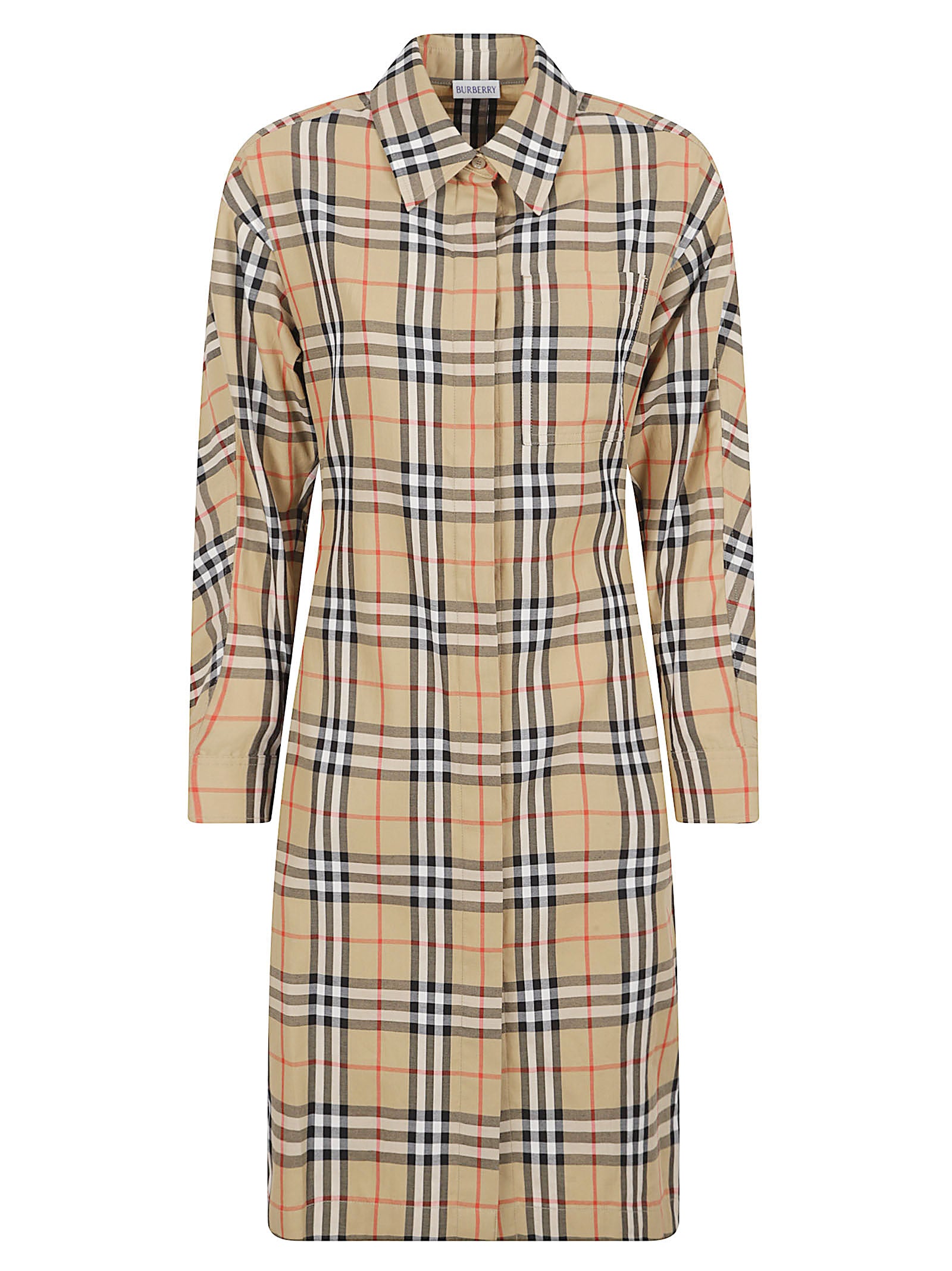 Beige Check Dress