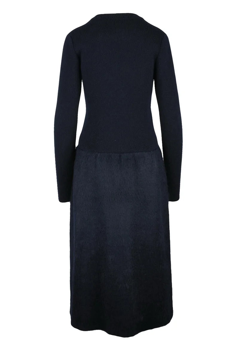 Long Knit Dress - Black