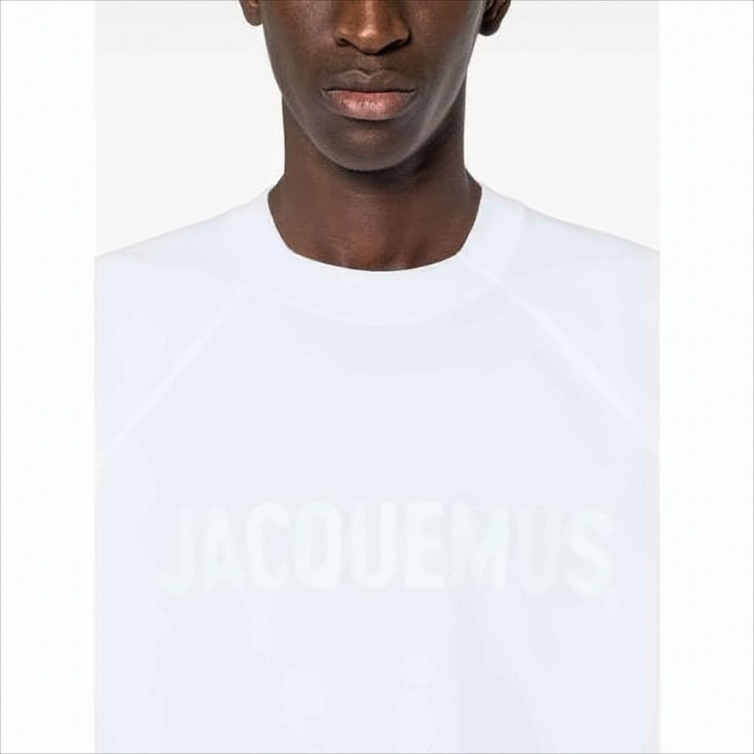 Minimalist White Cotton Tee With Embossed Logo