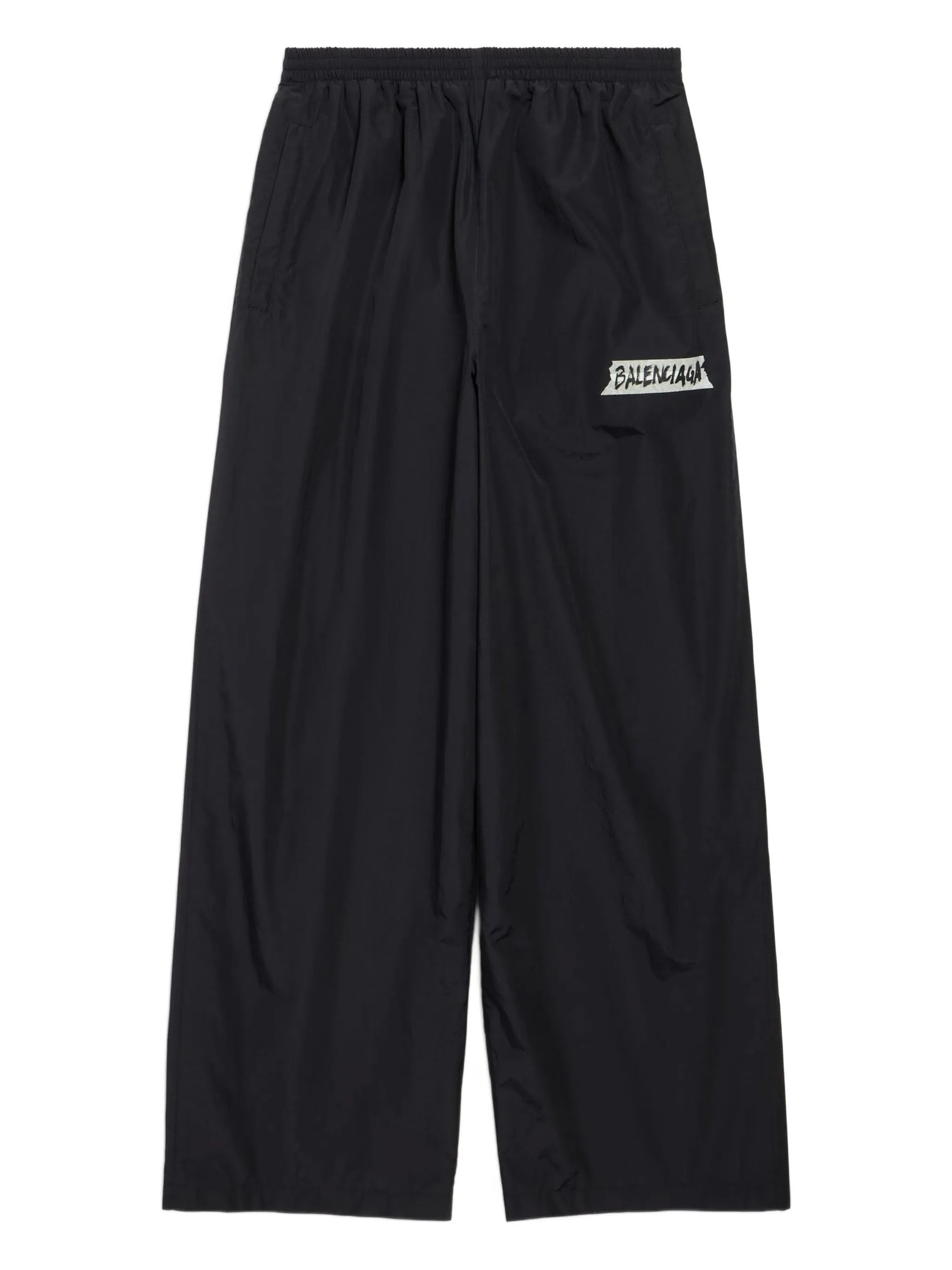 Black Tracksuit Loose Wide-Leg Pants