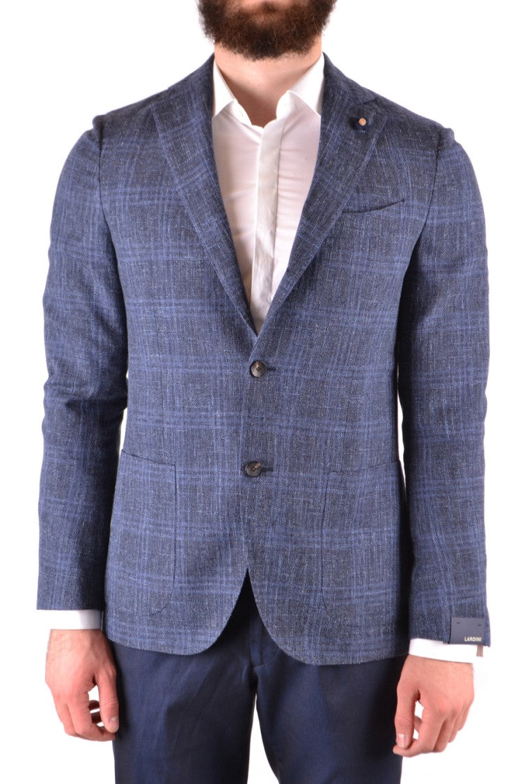 Tailored Blazer With Subtle Check Pattern
