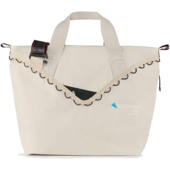 Structured Tote Bag With Scalloped Edge And Mesh Pocket