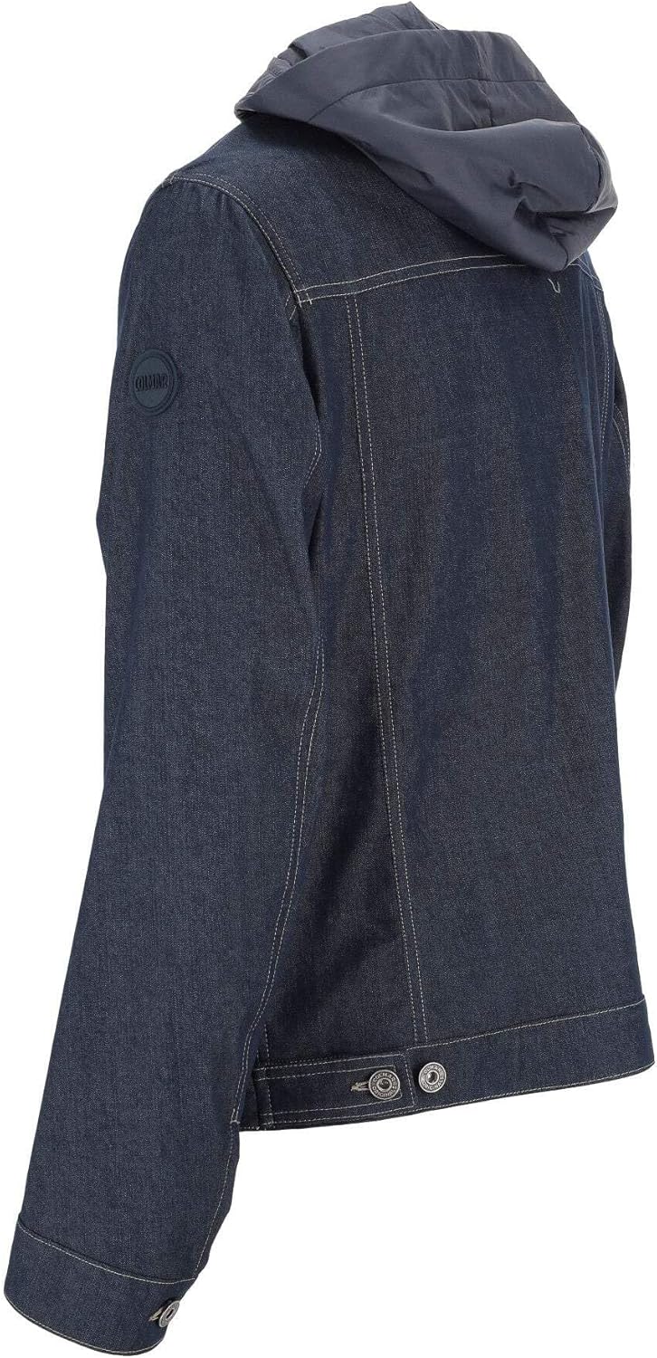 Blue Denim Jacket with Detachable Hood