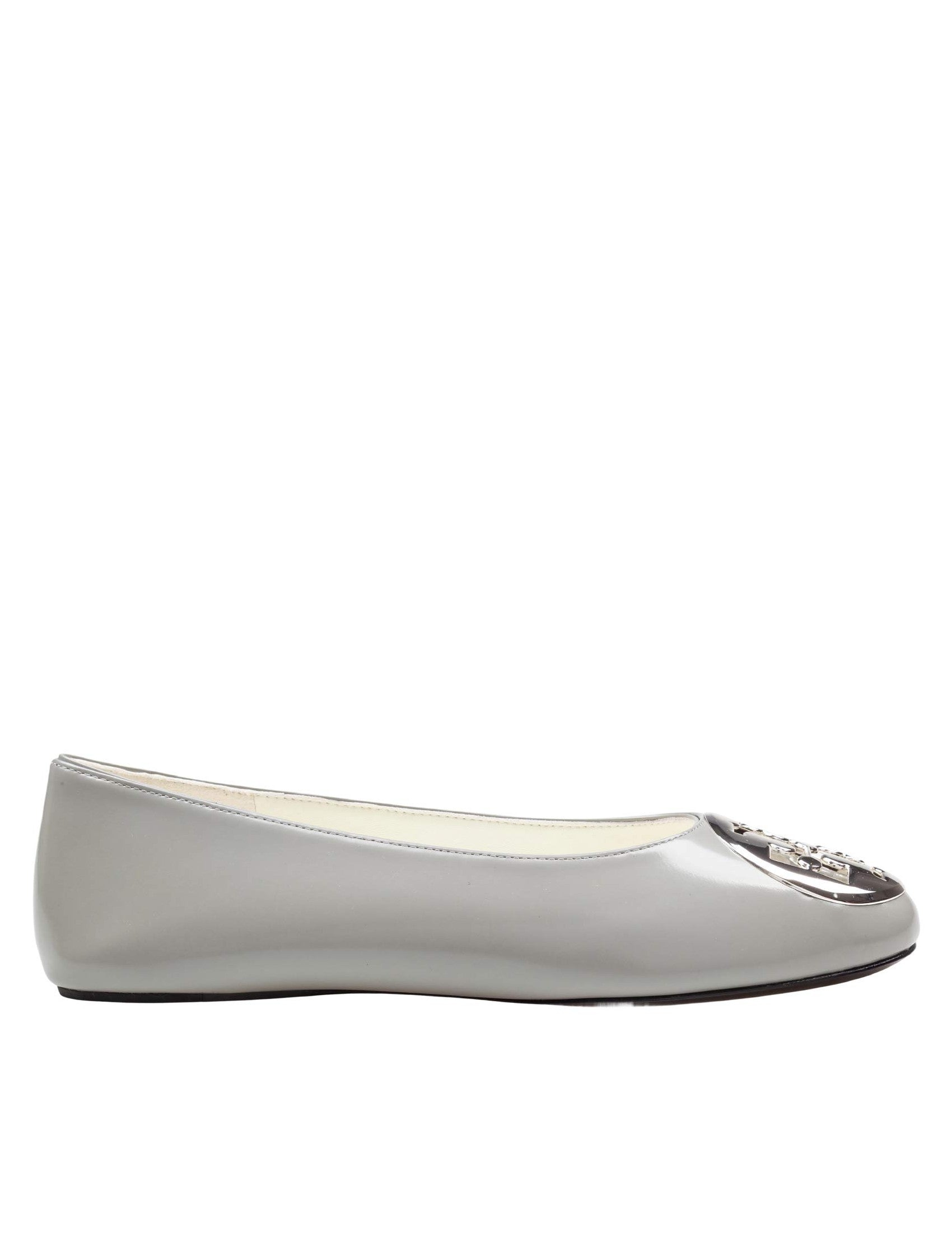 Runway Reva Leather Ballerina Flats, Grey