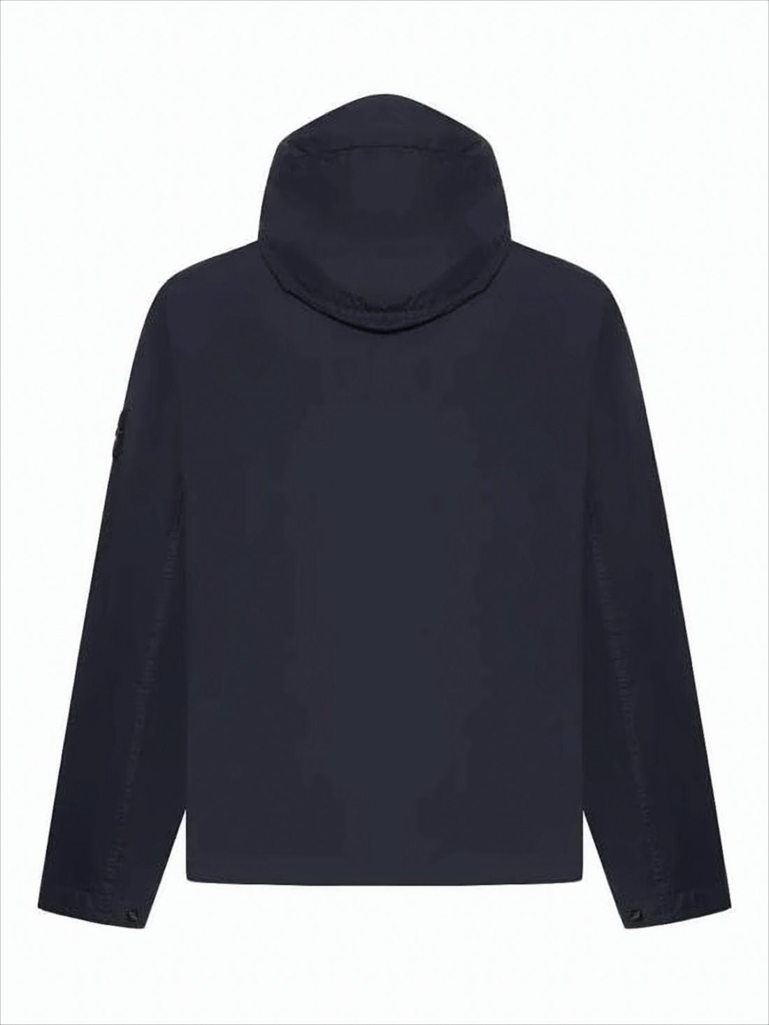 Wrinkled Blue Hooded Wind Resistance Jacket