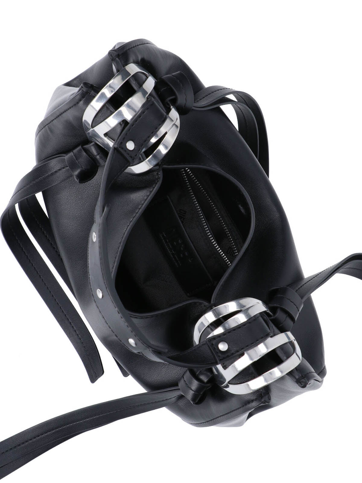 Black KNOT-D Top Handle Faux Handbag