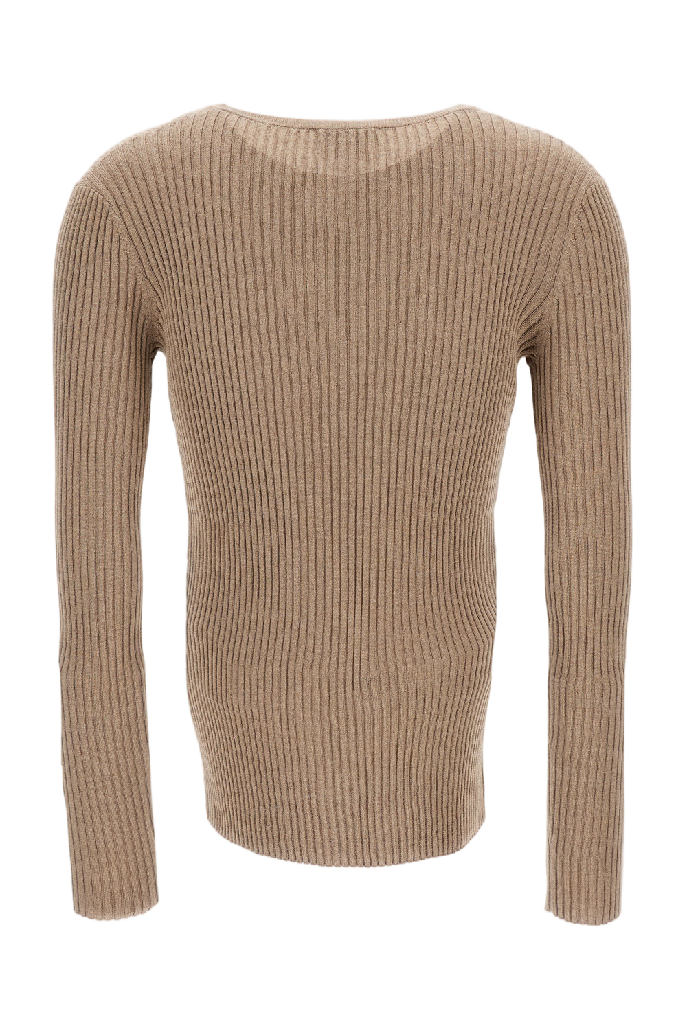 Classic Knit Sweater In Soft Beige