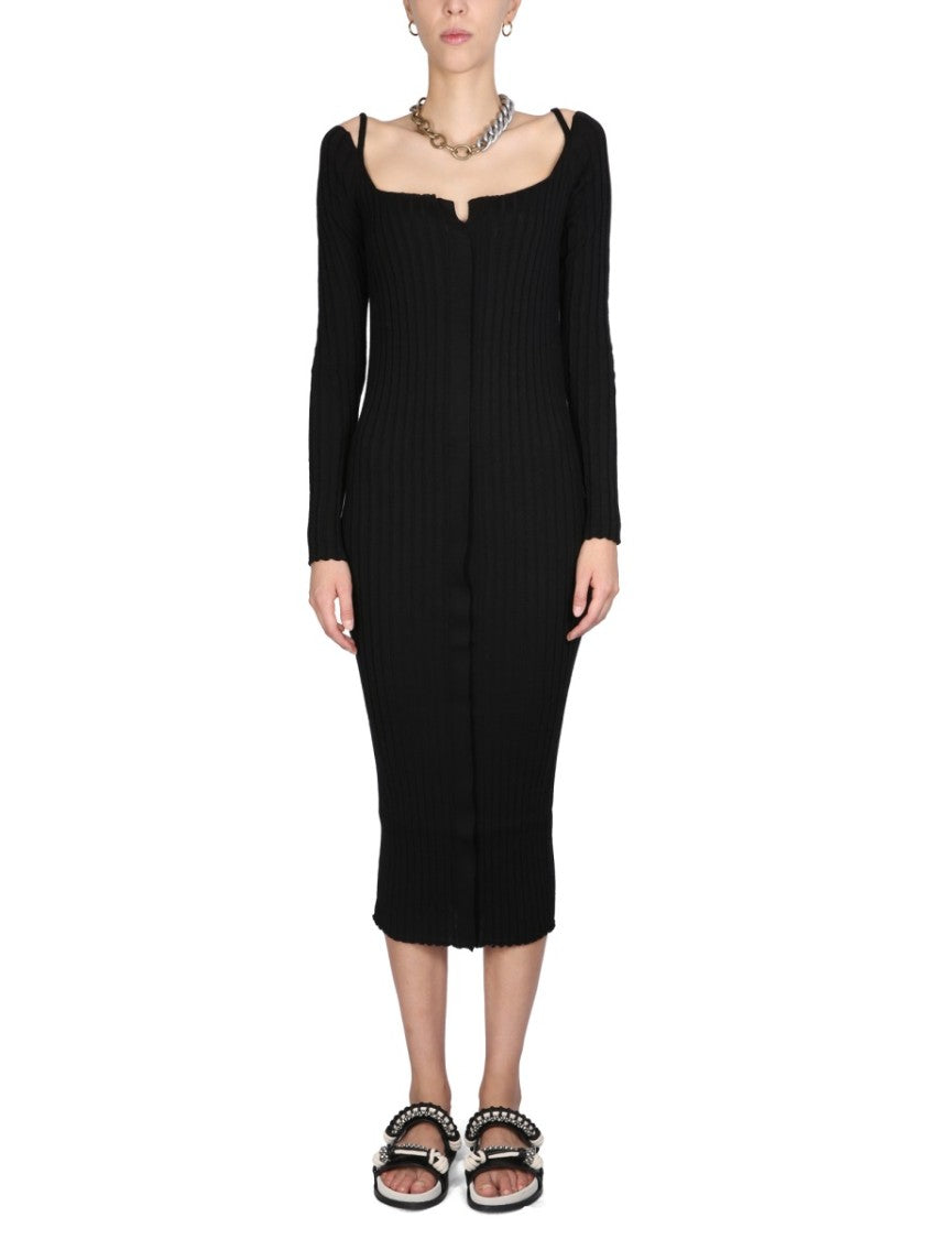 Ribbed Knit Midi Dress