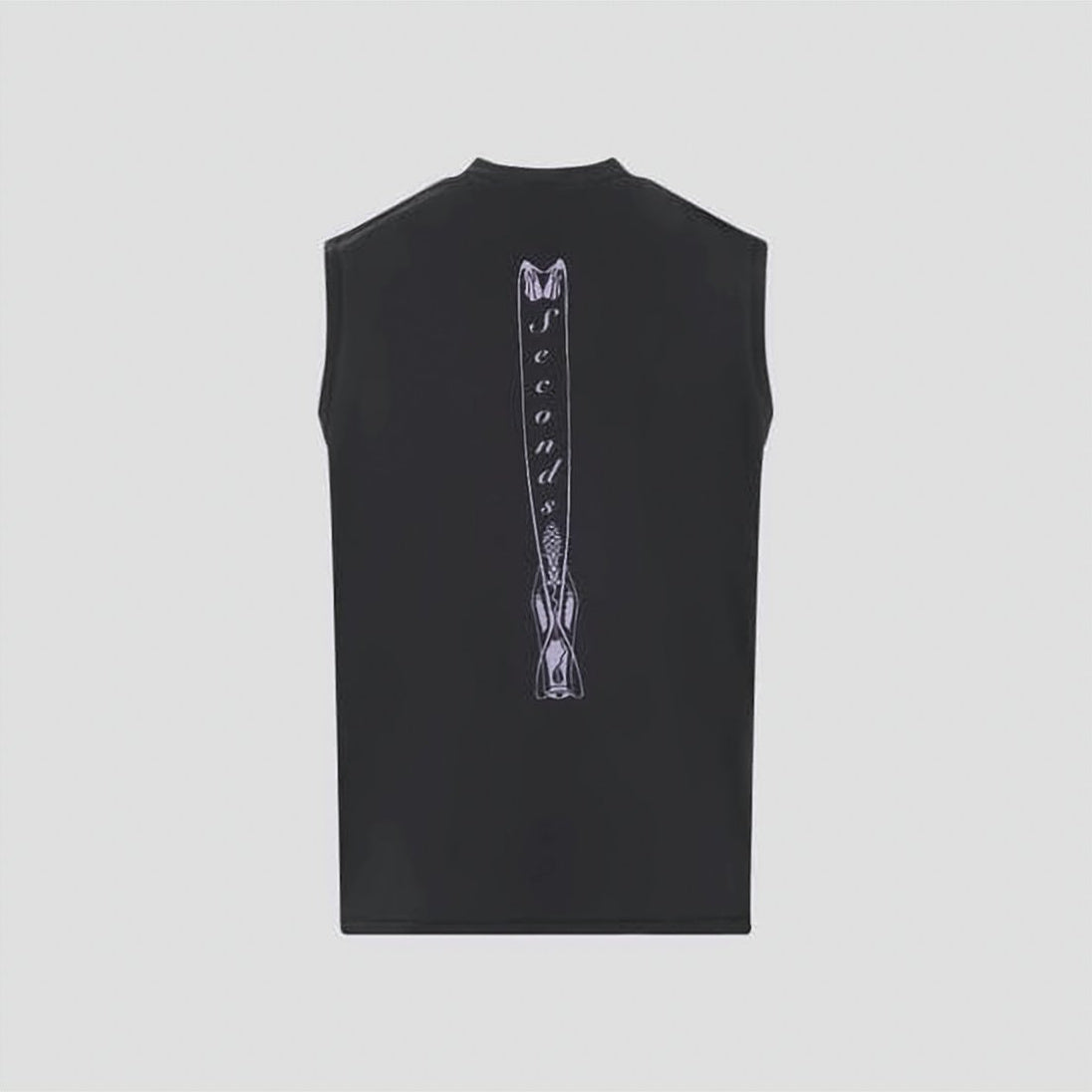 Sleeveless Black Top with Winged Skeleton Graphic
