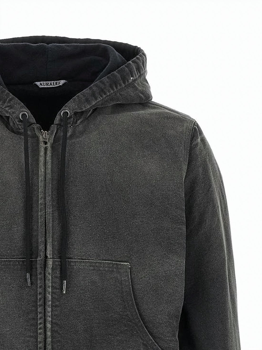Cropped Grey Hoodie with Drawstring Hood