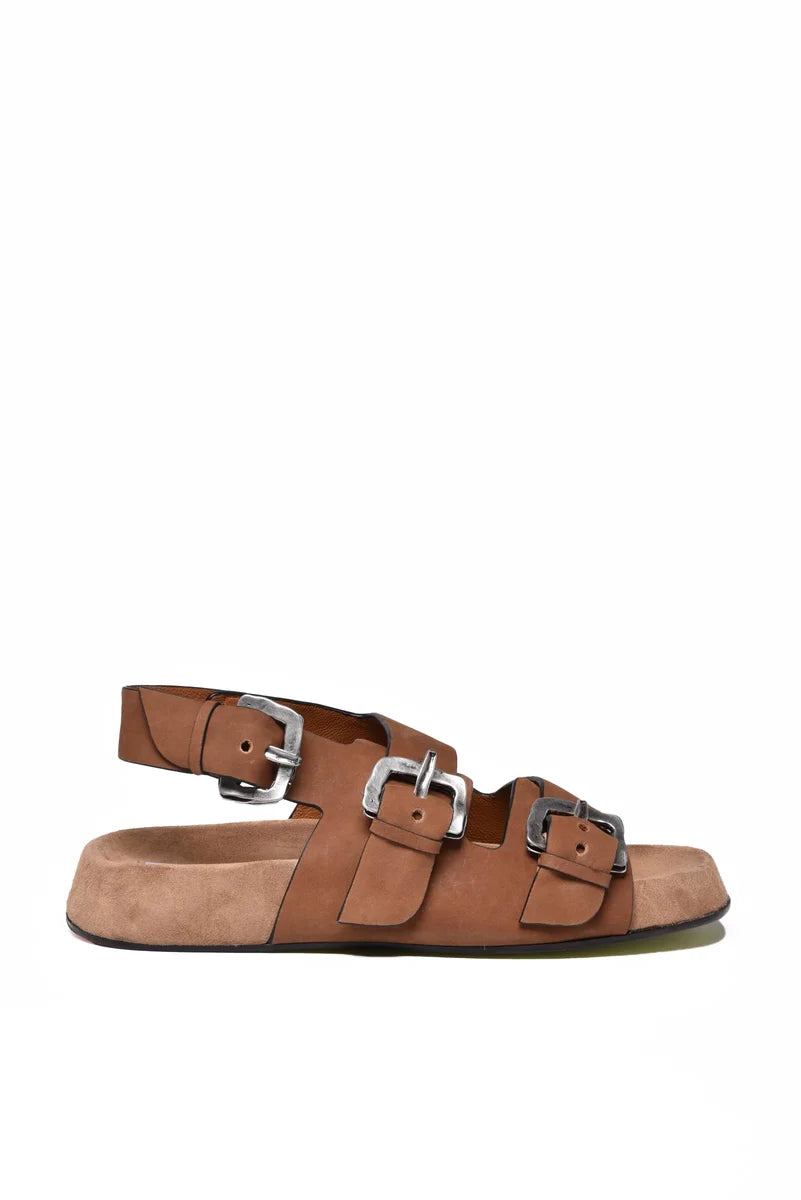 Ernesto Dolani Leather Suede Sandal 3cm Heel
