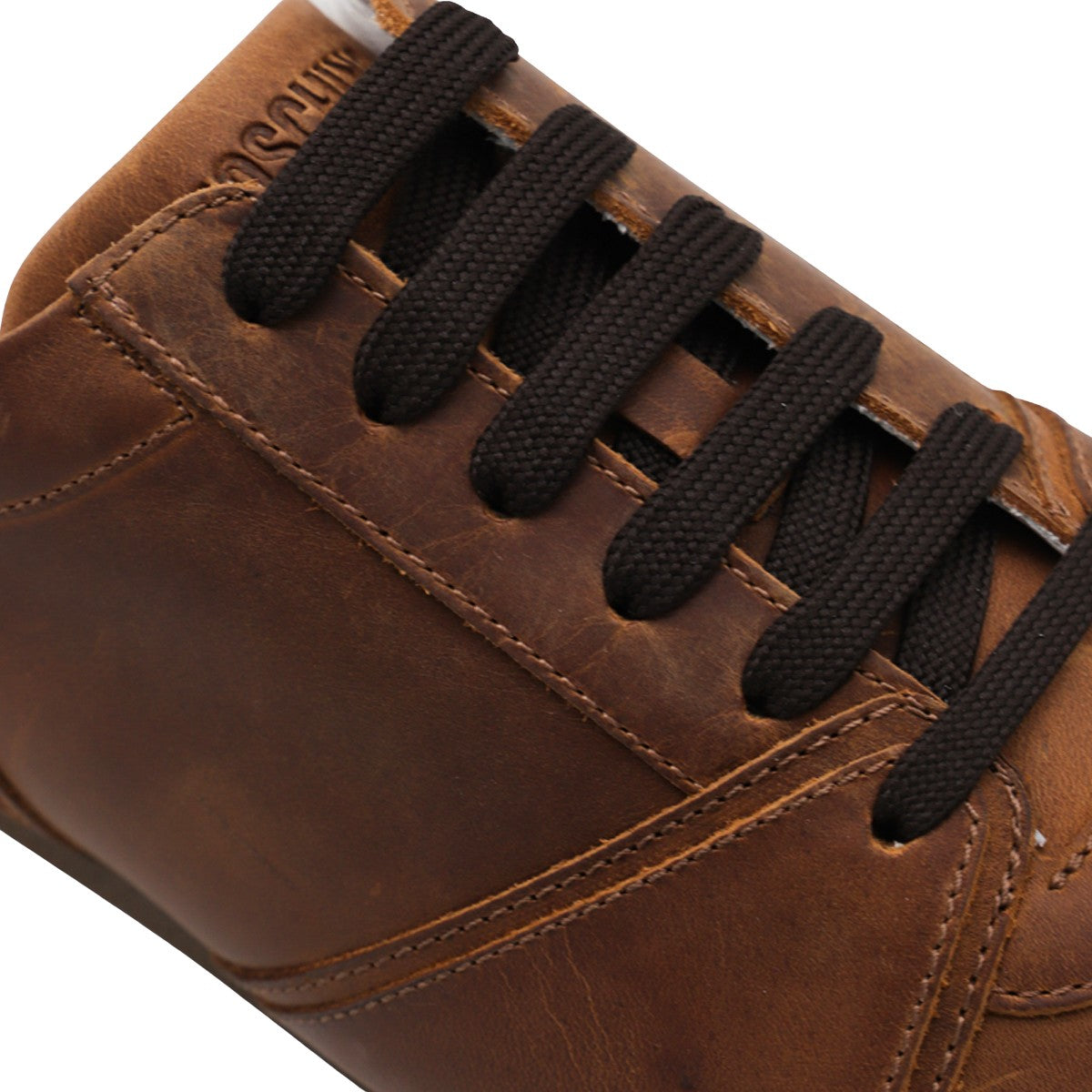 Low-Profile Brown Leather Sneakers
