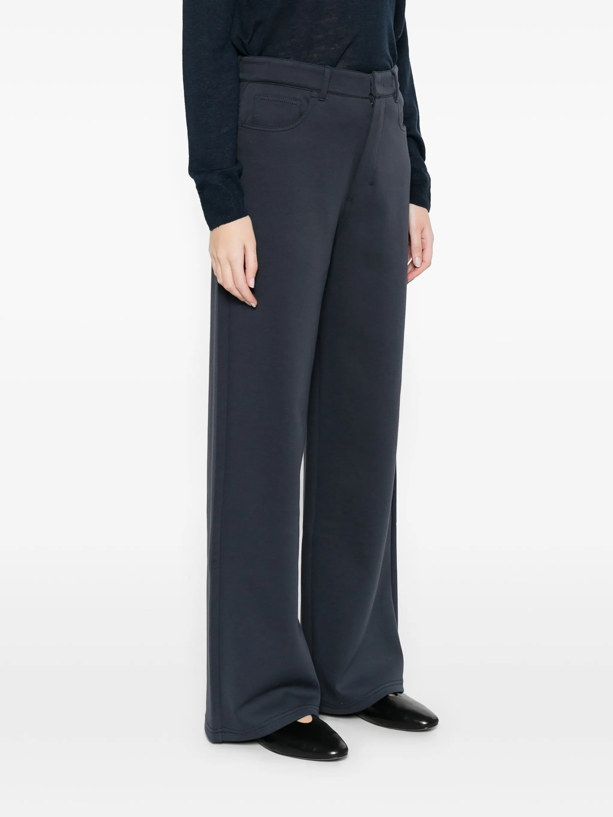 Black Smmbrioso Wide-Leg High-Waist Pants